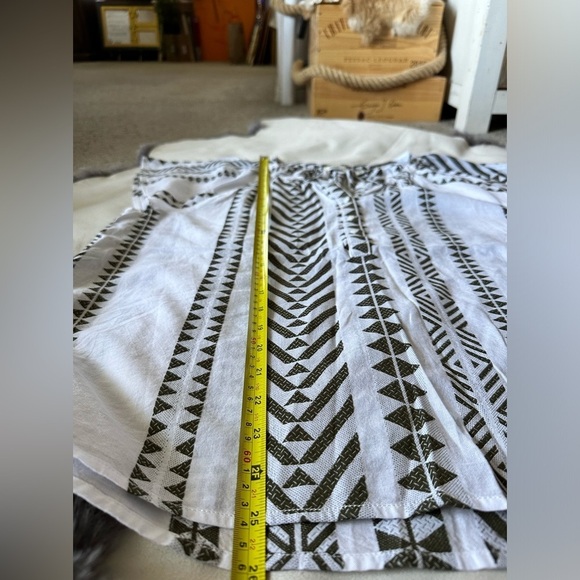 Dylan Fun Off White Green Print Short Sleeve Button cotton shirt size M - Picture 10 of 12